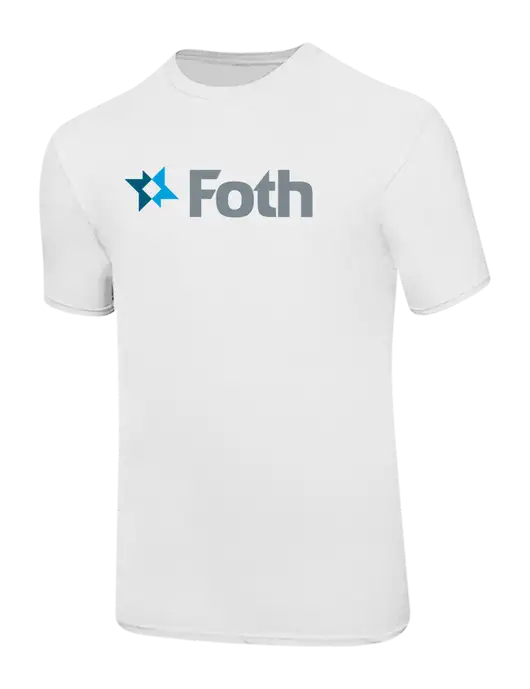 Ring Spun White 4.5 oz T-Shirt w/Foth Logo