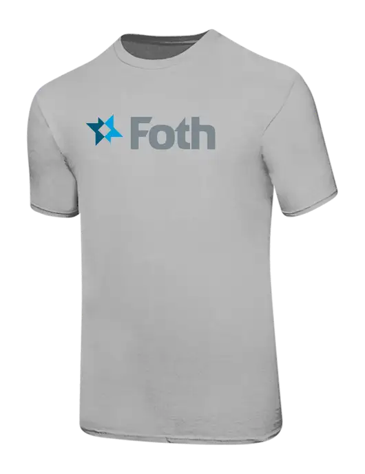 Ring Spun Silver 4.5 oz T-Shirt w/Foth Logo