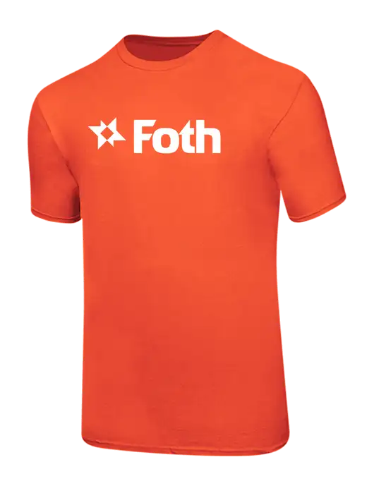 Ring Spun Orange 4.5 oz T-Shirt w/Foth Logo