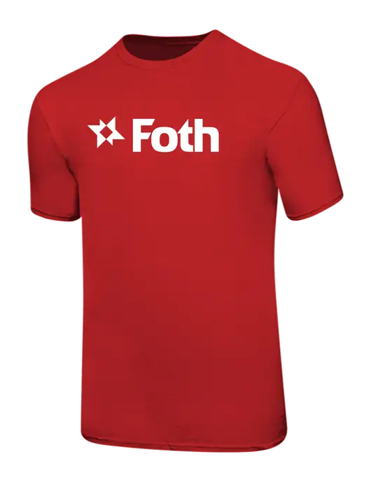 Ring Spun Red 4.5 oz T-Shirt w/Foth Logo