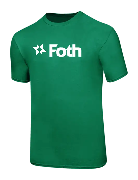 Ring Spun Kelly Green 4.5 oz T-Shirt w/Foth Logo