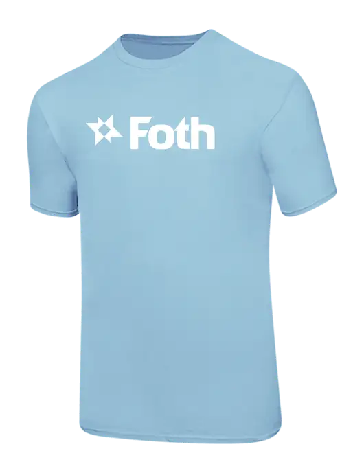 Ring Spun Light Blue 4.5 oz T-Shirt w/Foth Logo