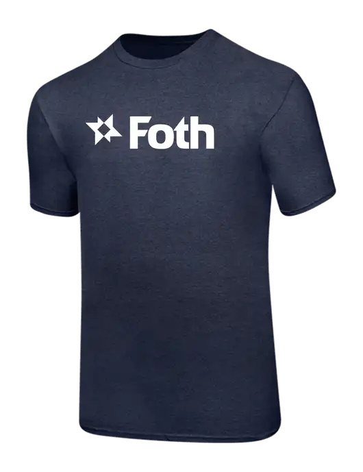 Ring Spun Heather Navy 4.5 oz T-Shirt w/Foth Logo