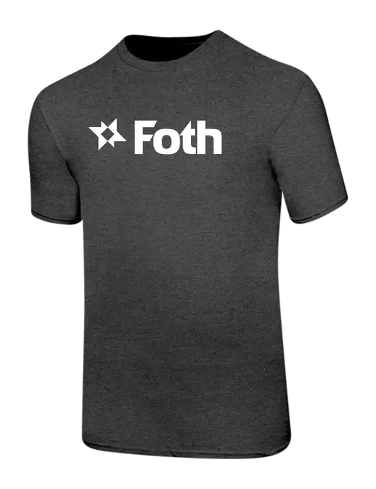 Ring Spun Dark Heather Grey 4.5 oz T-Shirt w/Foth Logo