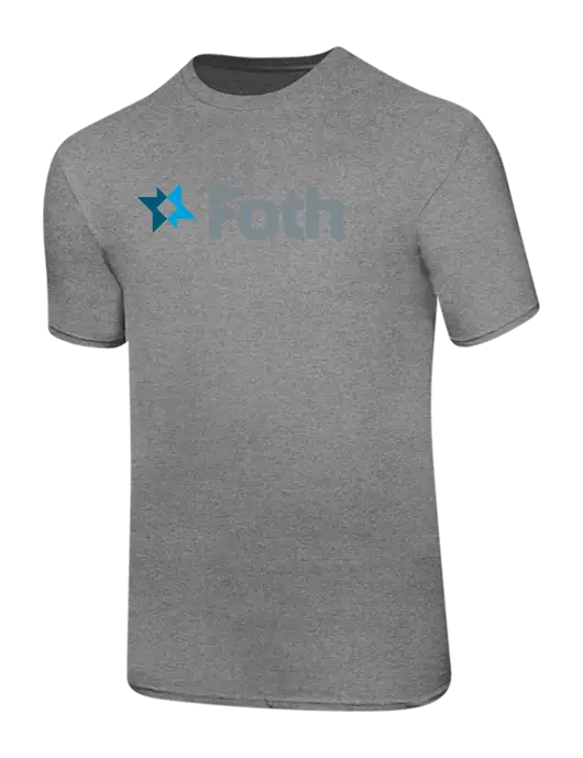 Ring Spun Light Heather Grey 4.5 oz T-Shirt w/Foth Logo
