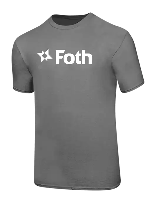 Ring Spun Medium Grey 4.5 oz T-Shirt w/Foth Logo