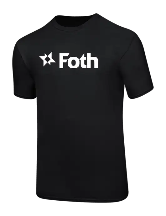 Ring Spun Jet Black 4.5 oz T-Shirt w/Foth Logo