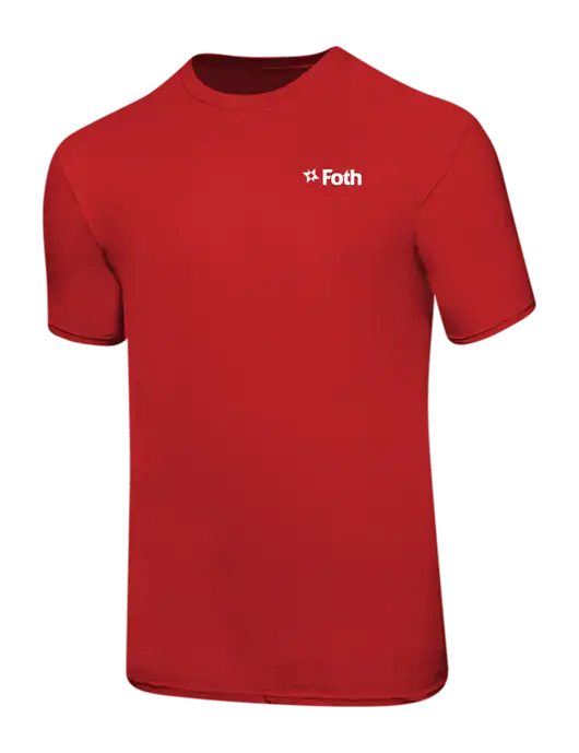 Ring Spun Red 4.5 oz T-Shirt w/Foth Logo
