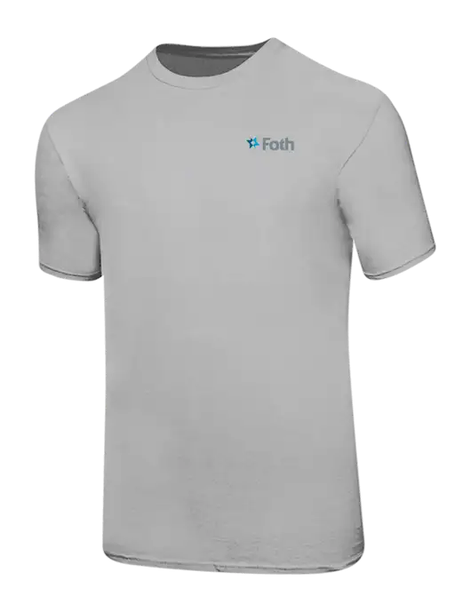Ring Spun Silver 4.5 oz T-Shirt w/Foth Logo