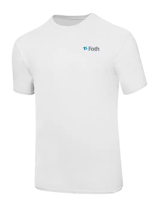 Ring Spun White 4.5 oz T-Shirt w/Foth Logo