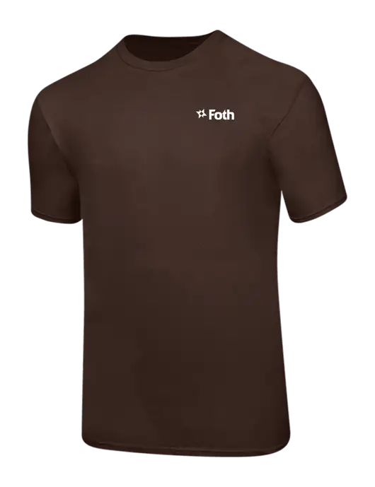 Ring Spun Dark Brown 4.5 oz T-Shirt w/Foth Logo