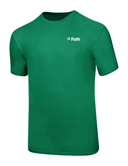 Ring Spun Kelly Green 4.5 oz T-Shirt w/Foth Logo