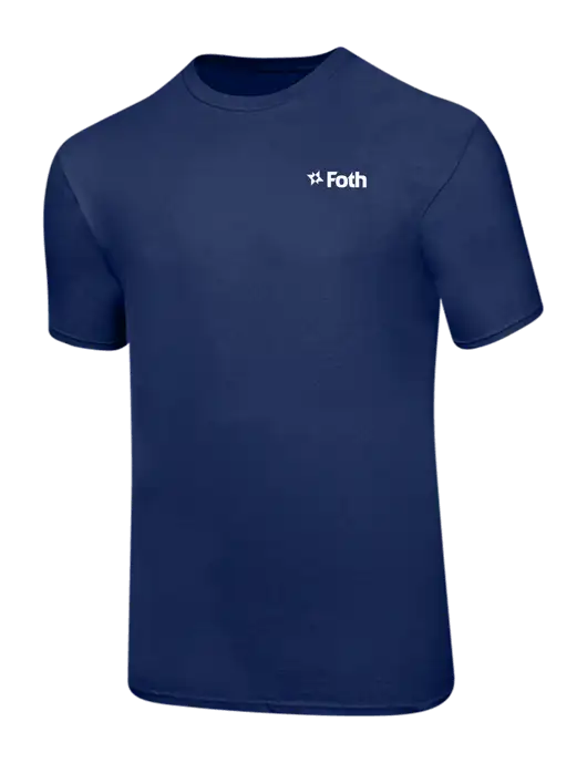 Ring Spun Navy 4.5 oz T-Shirt w/Foth Logo