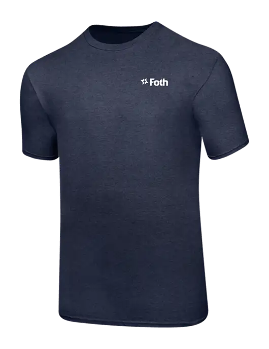 Ring Spun Heather Navy 4.5 oz T-Shirt w/Foth Logo