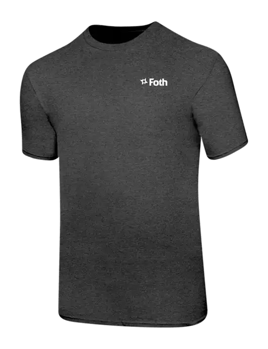 Ring Spun Dark Heather Grey 4.5 oz T-Shirt w/Foth Logo