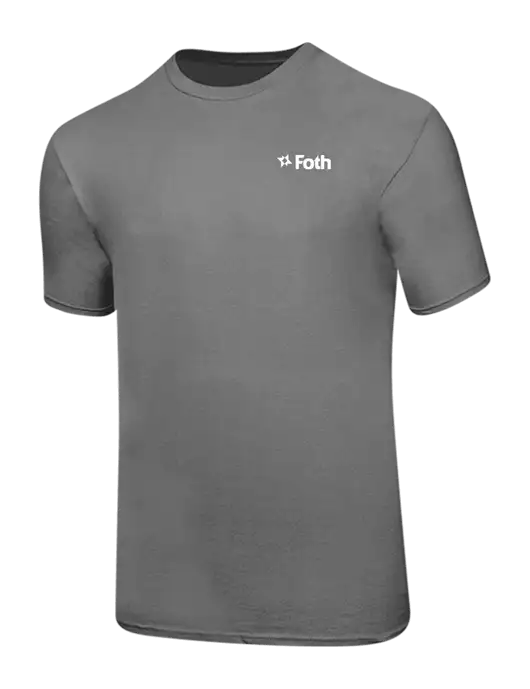 Ring Spun Medium Grey 4.5 oz T-Shirt w/Foth Logo