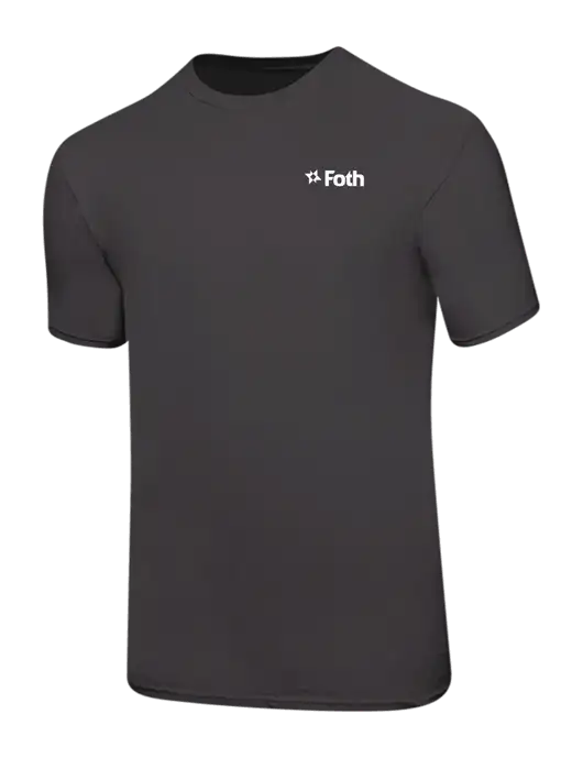 Ring Spun Charcoal 4.5 oz T-Shirt w/Foth Logo