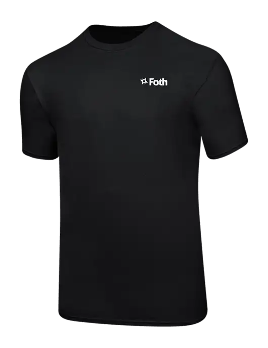 Ring Spun Jet Black 4.5 oz T-Shirt w/Foth Logo