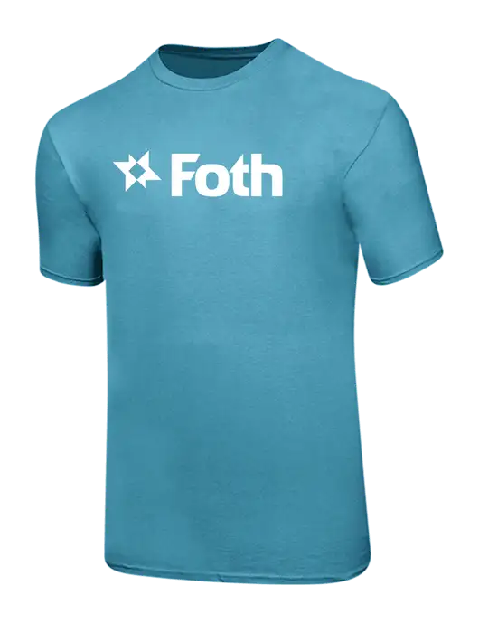 Ring Spun Light Sapphire 4.5 oz T-Shirt w/Foth Logo