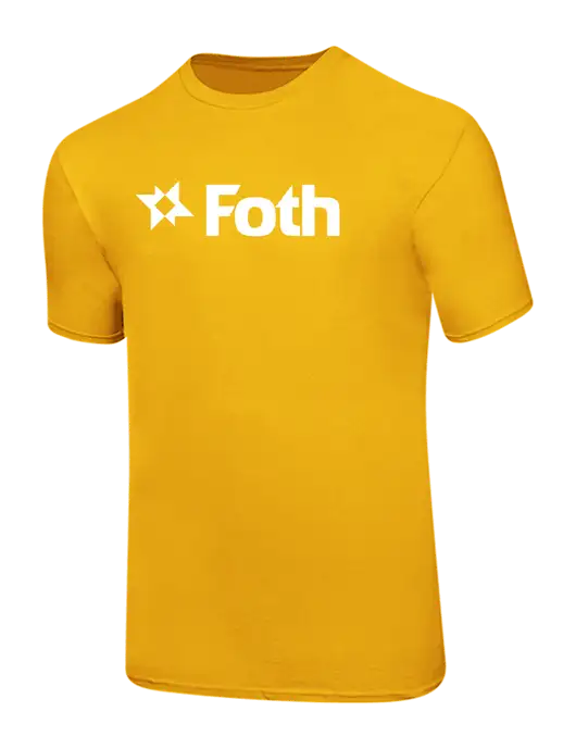 Ring Spun Yellow Gold 4.5 oz T-Shirt
 w/Foth Logo