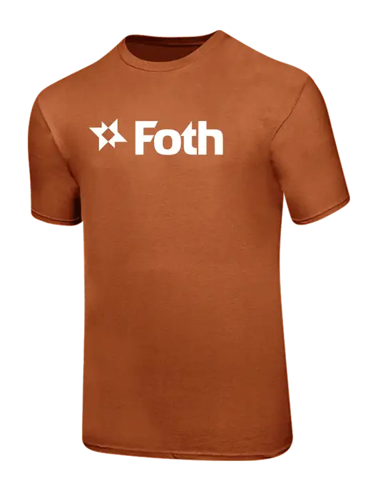 Ring Spun Burnt Orange 4.5 oz T-Shirt w/Foth Logo