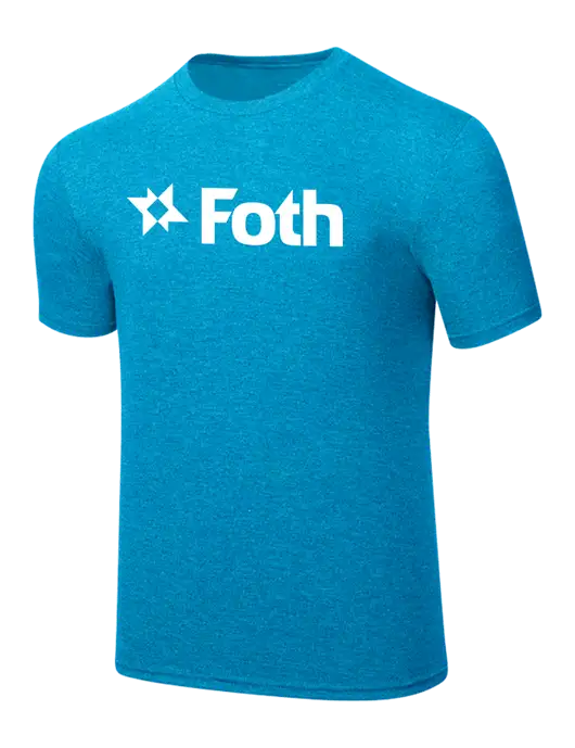 Simply Soft Sapphire Blue Frost 4.5oz  Poly/Combed Ring Spun Cotton T-Shirt w/Foth Logo