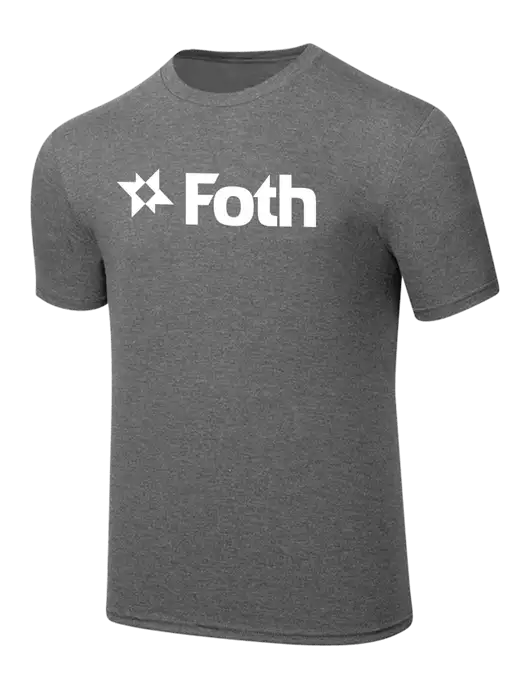 Simply Soft Heathered Medium Grey 4.5oz  Poly/Combed Ring Spun Cotton T-Shirt w/Foth Logo