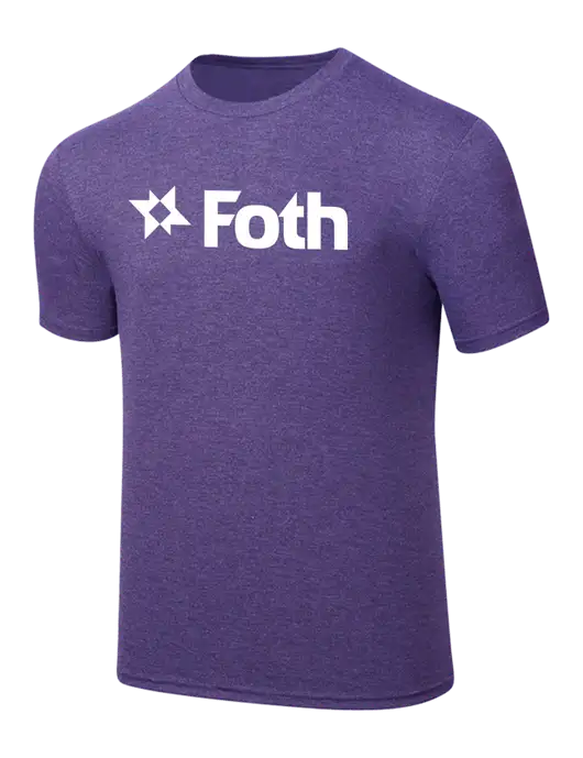 Simply Soft Purple Frost 4.5oz  Poly/Combed Ring Spun Cotton T-Shirt w/Foth Logo