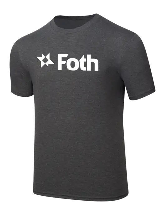 Simply Soft Heathered Charcoal 4.5oz  Poly/Combed Ring Spun Cotton T-Shirt w/Foth Logo