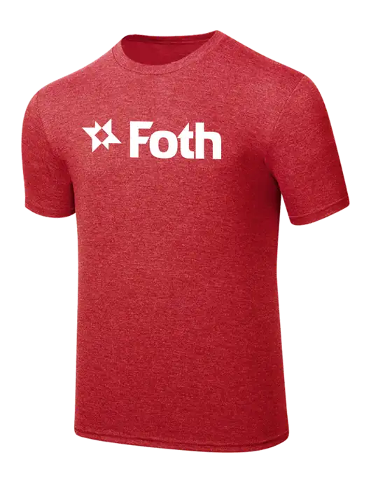 Simply Soft Red Frost 4.5oz  Poly/Combed Ring Spun Cotton T-Shirt w/Foth Logo