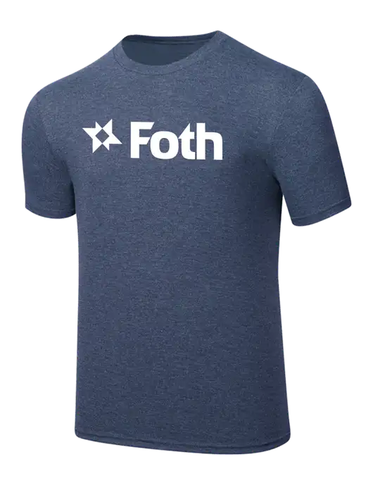 Simply Soft Navy Frost 4.5oz  Poly/Combed Ring Spun Cotton T-Shirt w/Foth Logo