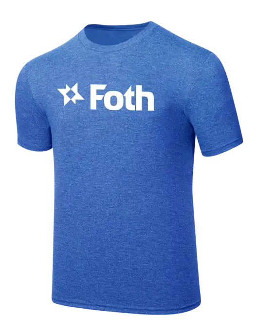Simply Soft Royal Frost 4.5oz  Poly/Combed Ring Spun Cotton T-Shirt w/Foth Logo