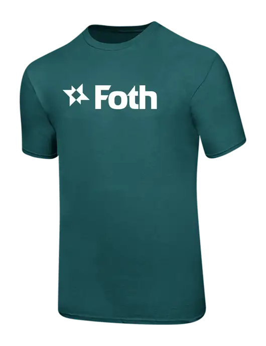 Ring Spun Dark Teal 4.5 oz T-Shirt w/Foth Logo