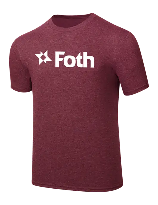 Simply Soft Maroon Frost 4.5oz  Poly/Combed Ring Spun Cotton T-Shirt w/Foth Logo