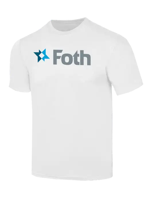 Simply Soft White 4.5oz  Poly/Combed Ring Spun Cotton T-Shirt w/Foth Logo