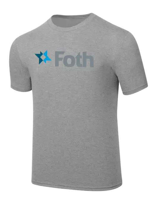 Simply Soft Heathered Light Grey 4.5oz  Poly/Combed Ring Spun Cotton T-Shirt w/Foth Logo