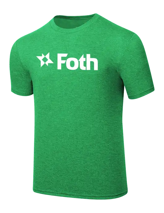 Simply Soft Kelly Green Frost 4.5oz  Poly/Combed Ring Spun Cotton T-Shirt w/Foth Logo