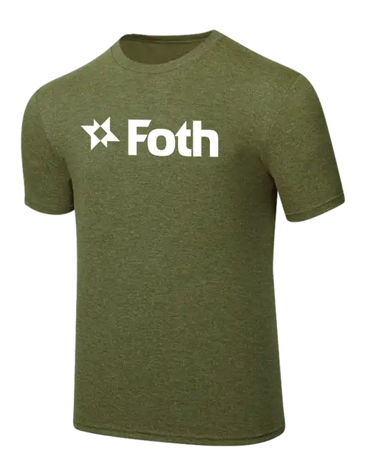 Simply Soft Military Green Frost 4.5oz Poly/Combed Ring Spun Cotton T-Shirt w/Foth Logo