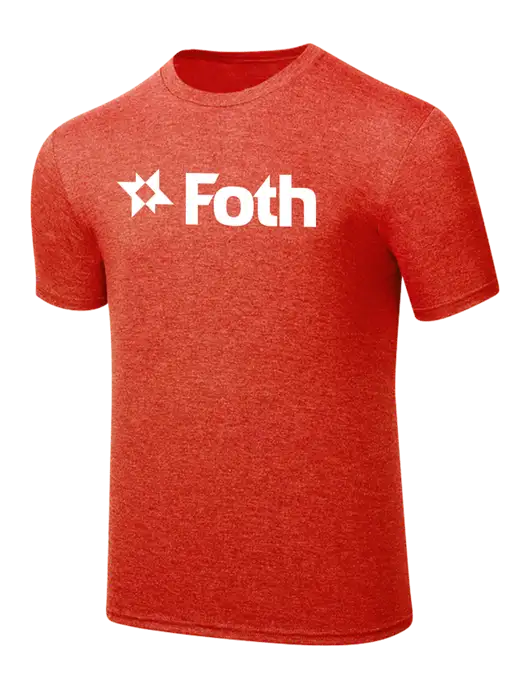 Simply Soft Dark Orange Heathered 4.5oz  Poly/Combed Ring Spun Cotton T-Shirt w/Foth Logo