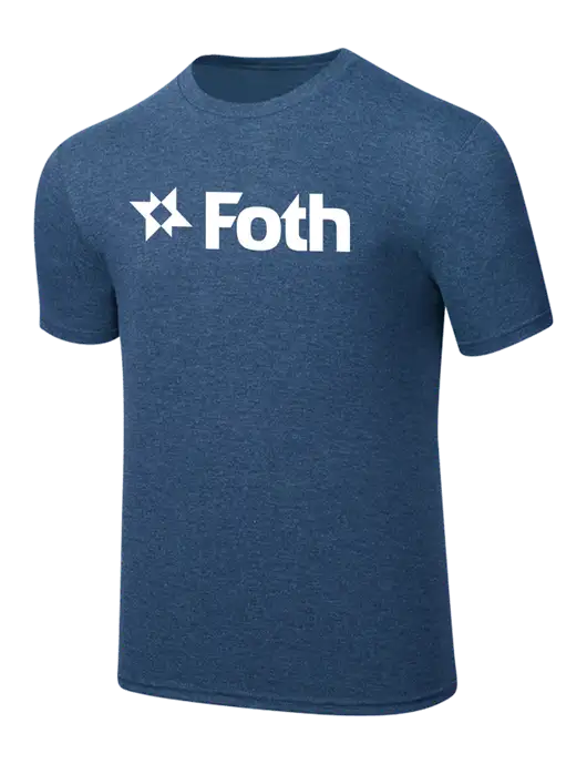 Simply Soft Heathered Navy 4.5oz  Poly/Combed Ring Spun Cotton T-Shirt w/Foth Logo