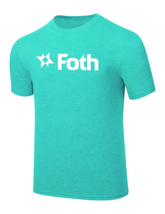 Simply Soft Light Teal Heathered 4.5oz  Poly/Combed Ring Spun Cotton T-Shirt w/Foth Logo