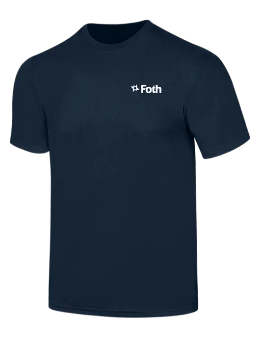 Simply Soft Navy 4.5oz  Poly/Combed Ring Spun Cotton T-Shirt w/Foth Logo