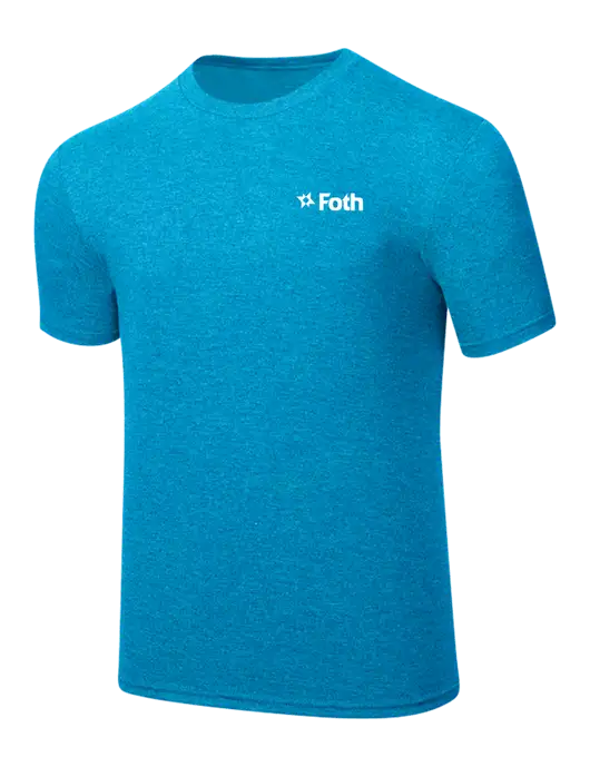 Simply Soft Sapphire Blue Frost 4.5oz  Poly/Combed Ring Spun Cotton T-Shirt w/Foth Logo