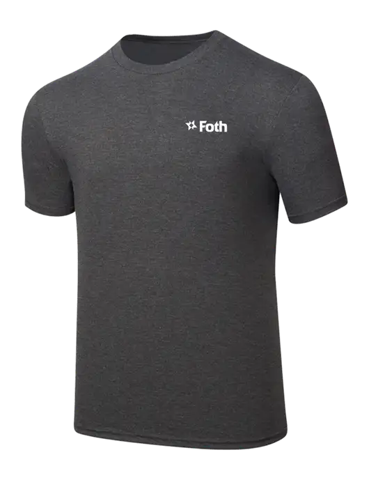 Simply Soft Heathered Charcoal 4.5oz  Poly/Combed Ring Spun Cotton T-Shirt w/Foth Logo