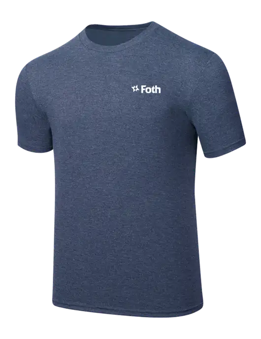 Simply Soft Navy Frost 4.5oz  Poly/Combed Ring Spun Cotton T-Shirt w/Foth Logo