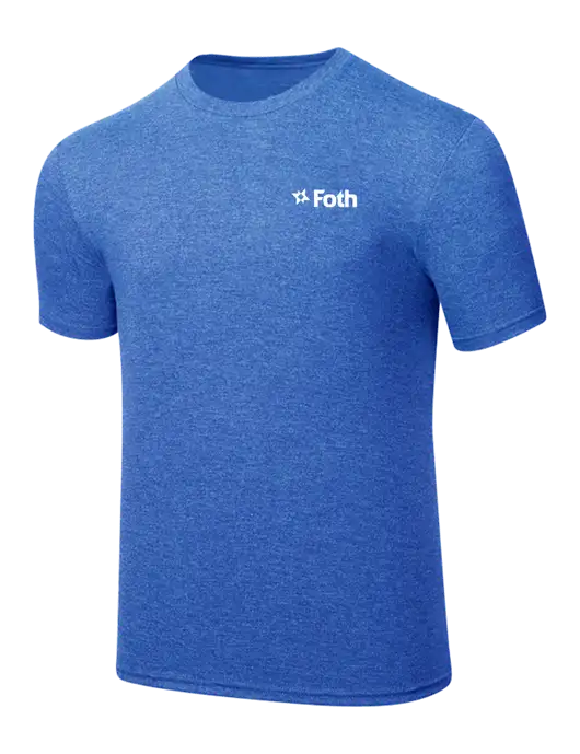 Simply Soft Royal Frost 4.5oz  Poly/Combed Ring Spun Cotton T-Shirt w/Foth Logo