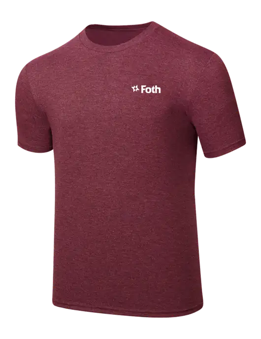Simply Soft Maroon Frost 4.5oz  Poly/Combed Ring Spun Cotton T-Shirt w/Foth Logo