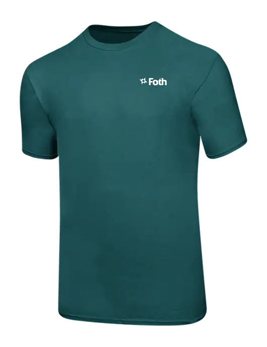 Ring Spun Dark Teal 4.5 oz T-Shirt w/Foth Logo