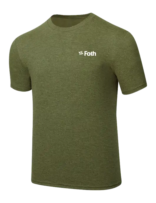 Simply Soft Military Green Frost 4.5oz Poly/Combed Ring Spun Cotton T-Shirt w/Foth Logo