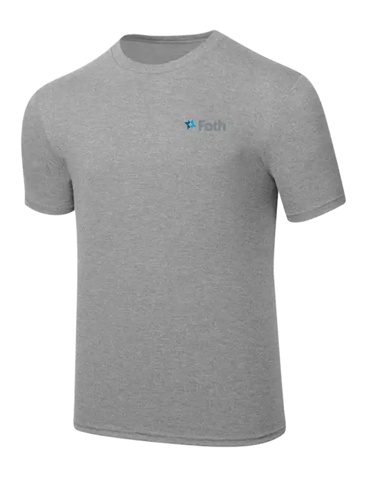 Simply Soft Heathered Light Grey 4.5oz  Poly/Combed Ring Spun Cotton T-Shirt w/Foth Logo